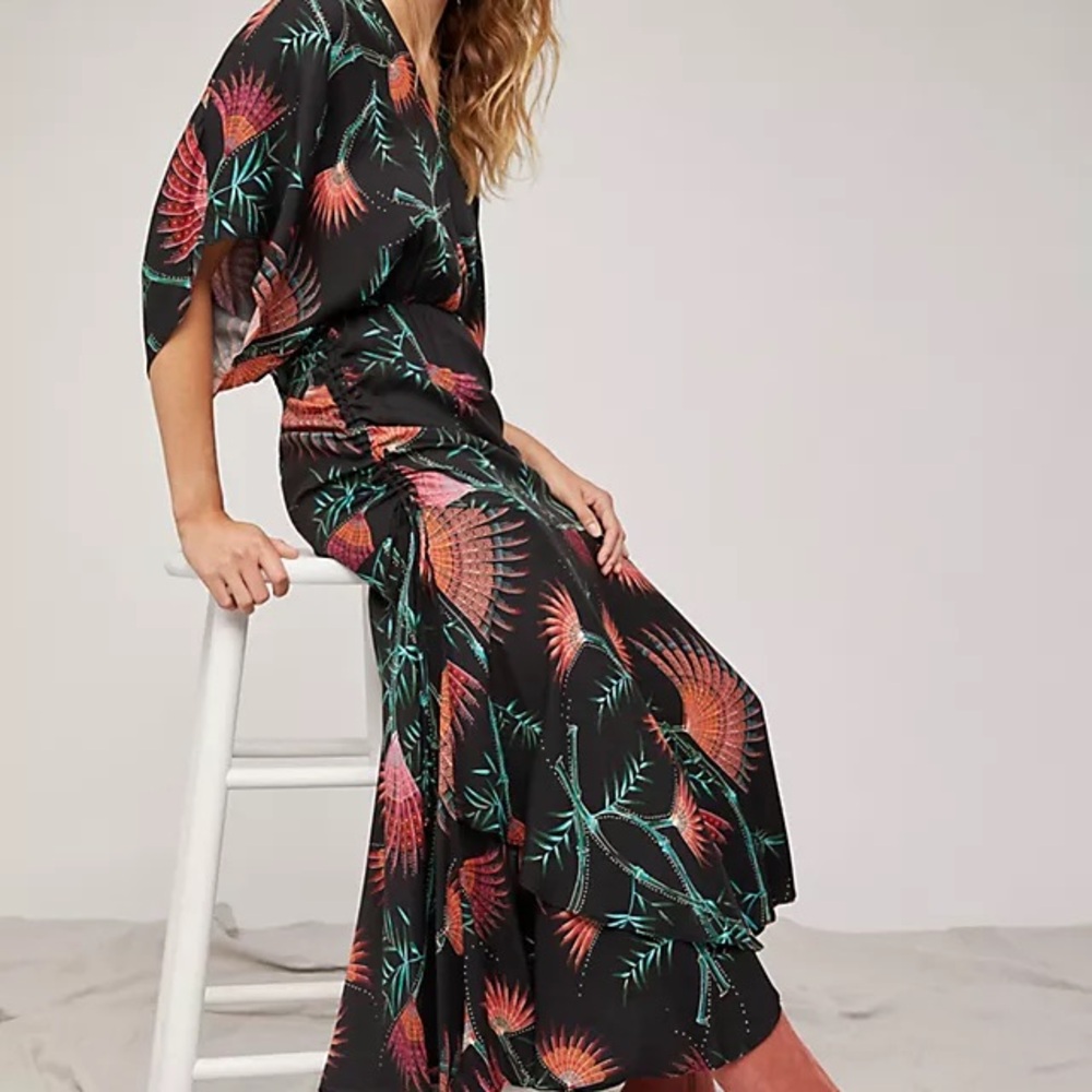 Farm Rio for Anthropologie XS Valentina black printed dress - Picture 2 of 10